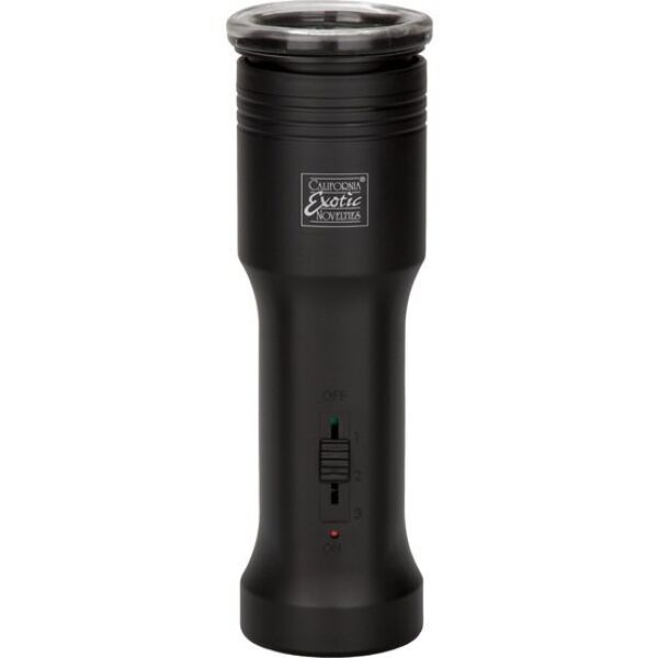 Črn masturbator CalExotics Optimum Power Ultimate Head Exciter s snemljivim rokavom