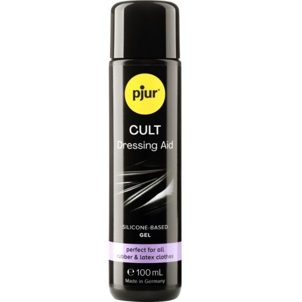 Steklenička pjur Cult Dressing Aid, 100 ml, silikonski gel za oblačenje lateks oblačil