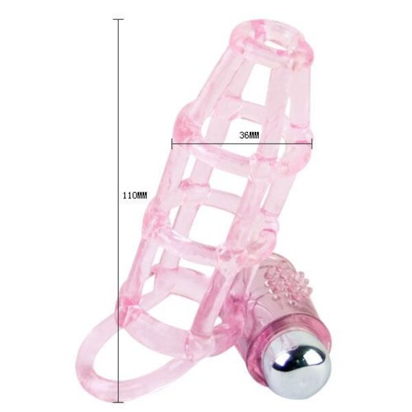 Vibrirajoča navlaka za penis Baile BI-014076 z obročki in vibratorjem za klitoris