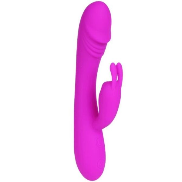 Rabbit vibrator Pretty Love Hunter iz silikona z ukrivljenim telesom in zajčjima ušesoma