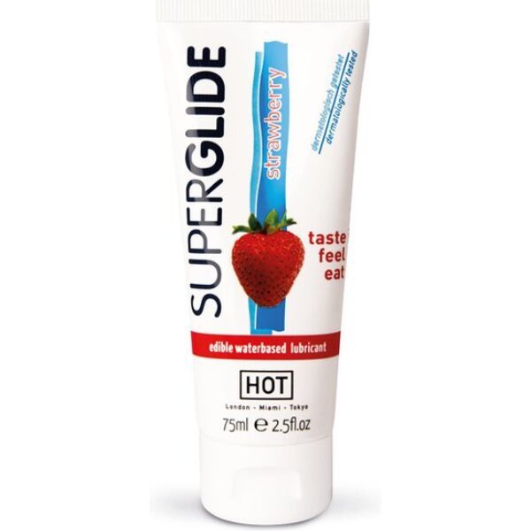 Užitni lubrikant HOT Superglide 75 ml, na voljo v petih okusih