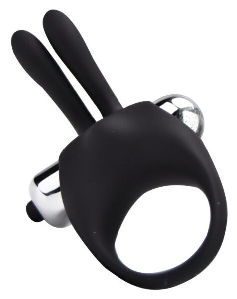 Vibrirajoči obroček za penis Loving Joy Rabbit Cock Ring iz silikona, z mini vibratorjem in zajčjima ušesoma