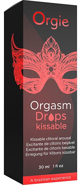 Steklenička s kapalko Orgie Orgasm Drops Kissable, 30 ml
