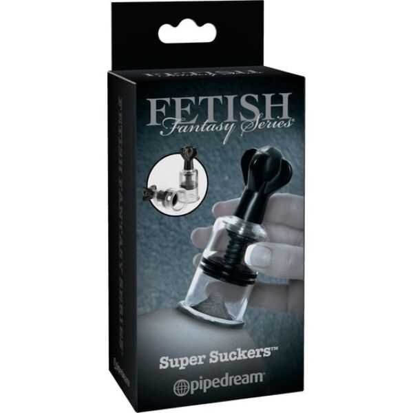 Sesalnik za bradavice Fetish Fantasy Super Nipple Sucker s prozornim valjem in gumbom za sesanje