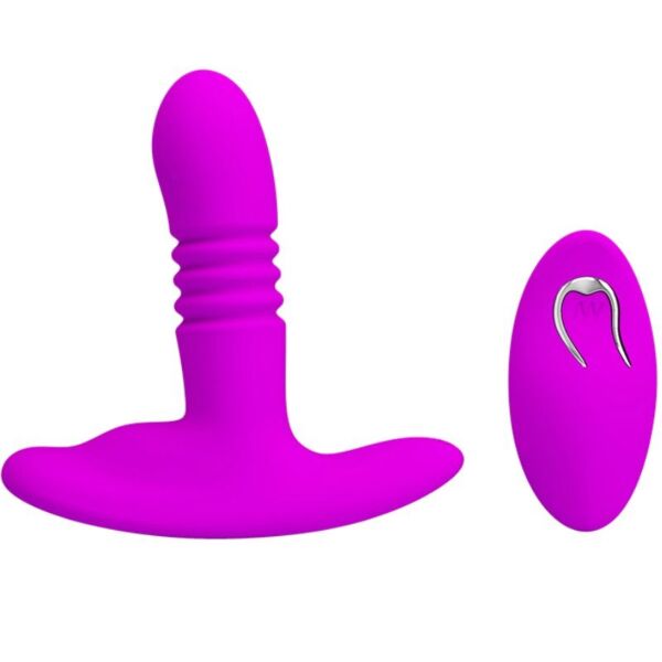 Analni čep Pretty Love Heather BI-014647W iz črnega silikona s priseskom na dnu