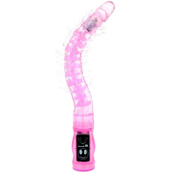Vibrator Baile BW-038002 z narebrenim steblom, ukrivljeno glavo in stimulatorjem klitorisa