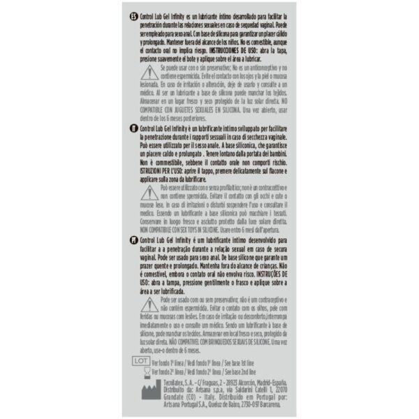 Silikonski lubrikant Control Lub Gel Infinity 75 ml