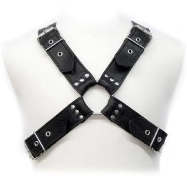 BDSM harness s trakovi Leather Body za moške