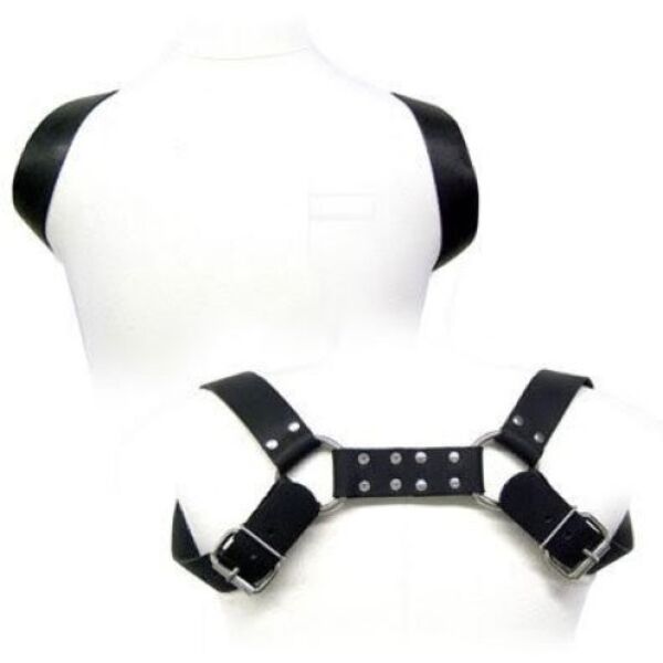 Moški harness Leather Body Holster z naramnicami čez ramena