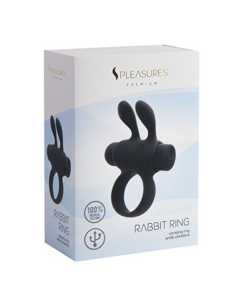 Vibracijski obroček za penis S Pleasures Rabbit Ring Rechargeable s kroglico
