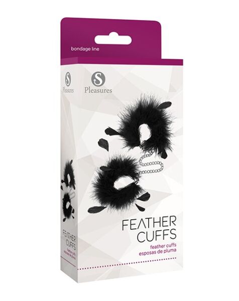 Lisice S Pleasures Feather Cuffs, dvoje lisic s peresi, povezanih z verižico