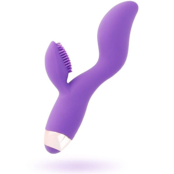 Vibrator Womanvibe Donna z dvojno stimulacijo v lila in zlati barvi