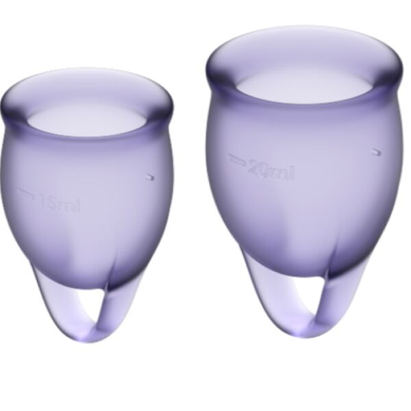 Obe menstrualni skodelici Satisfyer Feel Confident, 15 in 20 ml