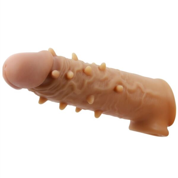 Nastavek za penis Pretty Love Osborn z realističnim videzom, izboklinami in obročkom za moda