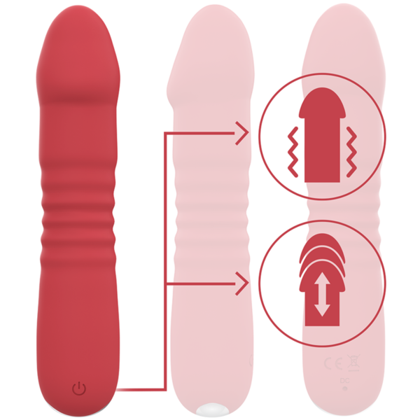 Vibrator Intense Juni Up & Down v rdeči barvi