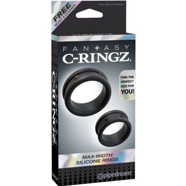 Set dveh črnih silikonskih obročkov Fantasy C-Ringz Black znamke Pipedream