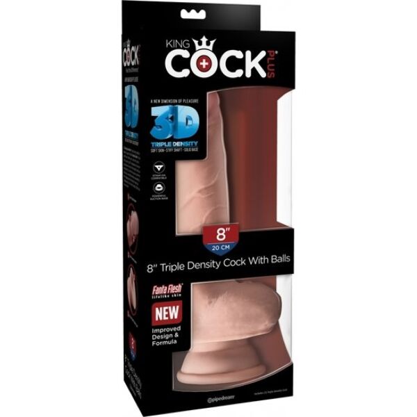 Realistični dildo King Cock Plus Triple Density znamke Pipedream s priseskom na dnu