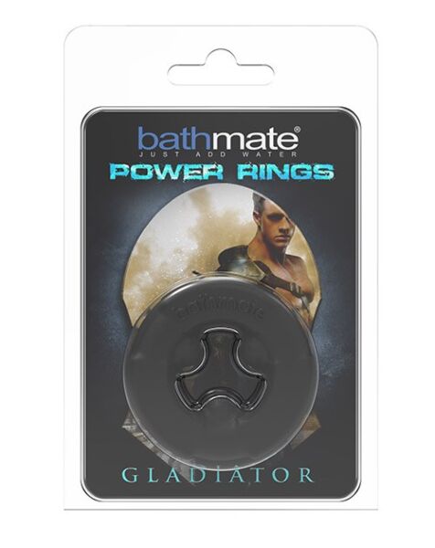 Obroček za penis Bathmate Power Ring Gladiator, črn, s tremi izboklinami na notranji strani