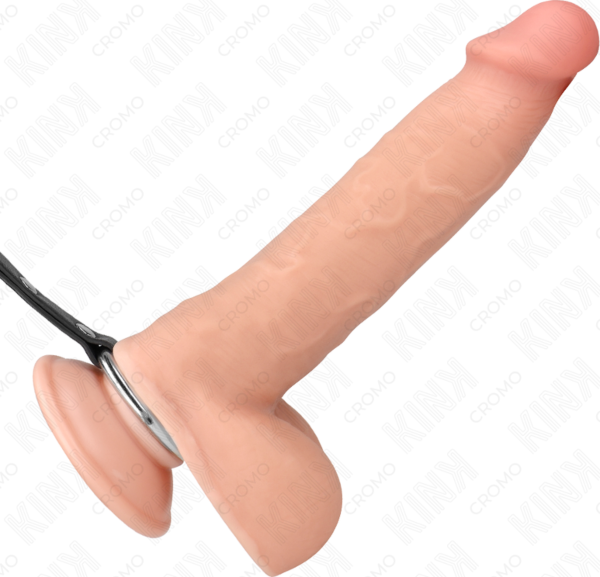Obroček za penis Kink s sponkami: kovinski obroček za penis z verižico in sponkami za bradavice