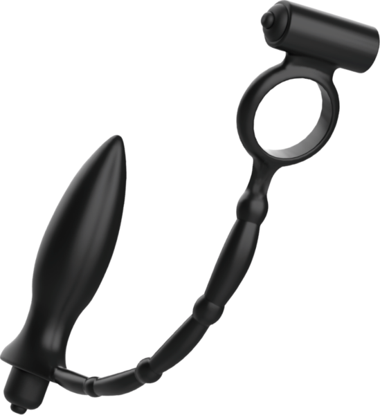 Vibrirajoči analni čep Addicted Toys Annal Massager Cockring z obročkom za penis
