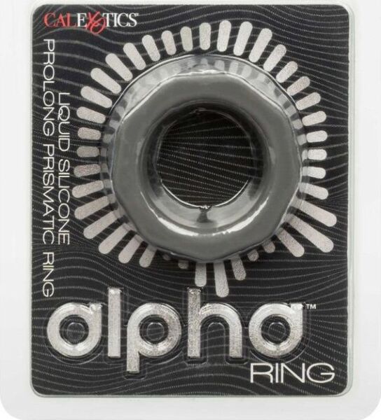 Obroček za penis CalExotics Alpha Prolong Prismatic Ring iz sivega silikona