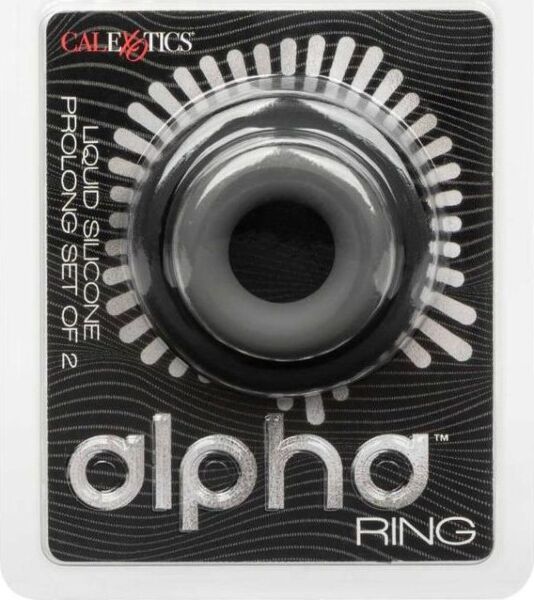 Oba silikonska obročka za penis iz kompleta CalExotics Alpha Prolong Set of 2