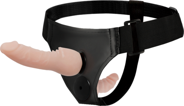 Dvojni strap-on pas Harness Attraction Wayne z realističnim penisom