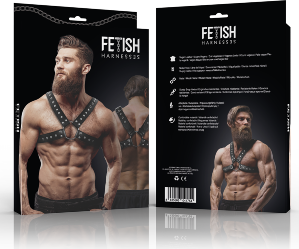 Prekrižan prsni harness Fetish Submissive Attitude iz veganskega usnja s prekrižanimi jermeni prek trupa