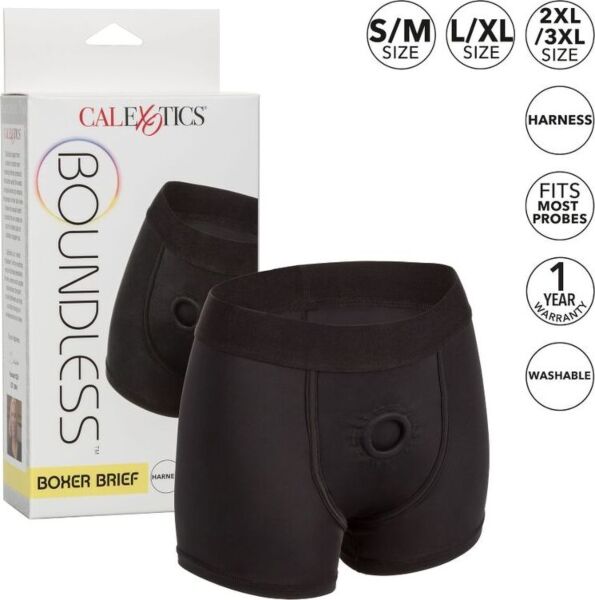 Strap-on pas CalExotics Boundless Boxer Brief L/XL v črni barvi