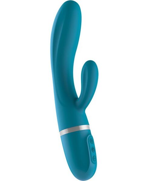 Silikonski dvojni vibrator Liebe Bend It Plus v oceansko modri barvi z upogljivim delom