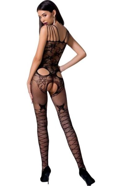 Bodystocking Passion BS076 iz mreže s čipko in prosojnostjo