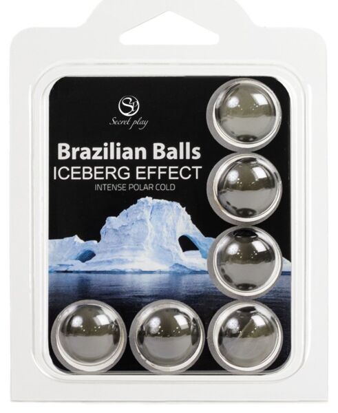 Komplet 6 kroglic masažnega olja Brazilian Balls Iceberg Secret Play z učinkom hladu