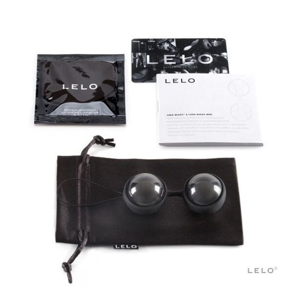 Vaginalne kroglice LELO LUNA Beads Noir s povezovalnikom in vrvico za odstranitev