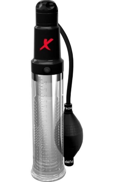 Črpalka za erekcijo in masturbator PDX Elite Suck N Pump Stroker znamke Pipedream s prozorno cevjo