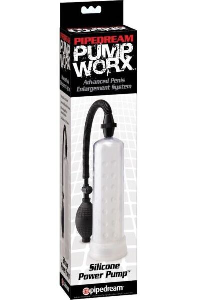 Črpalka za penis Pump Worx iz silikona s prozornim valjem