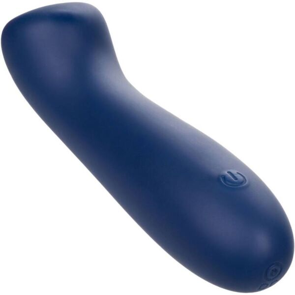 Vibrator CalExotics Cashmere Satin G iz modrega silikona, z ravno glavo in prožnim steblom