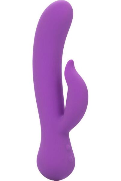 Vibrator z dvojno stimulacijo CalExotics First Time Rechargeable Pleaser v vijolični barvi