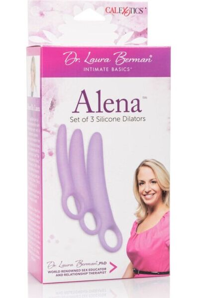 Set treh vaginalnih dilatatorjev Calexotics Alena iz vijoličnega silikona, od manjšega do večjega