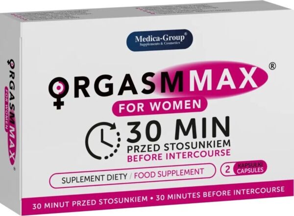 Škatla kapsul Orgasm Max For Women Capsules znamke Medica Group
