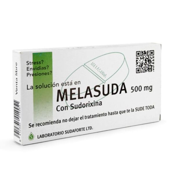 Škatla bonbonov Melasuda 500 mg znamke Diablo Picante, videti kot škatla zdravil