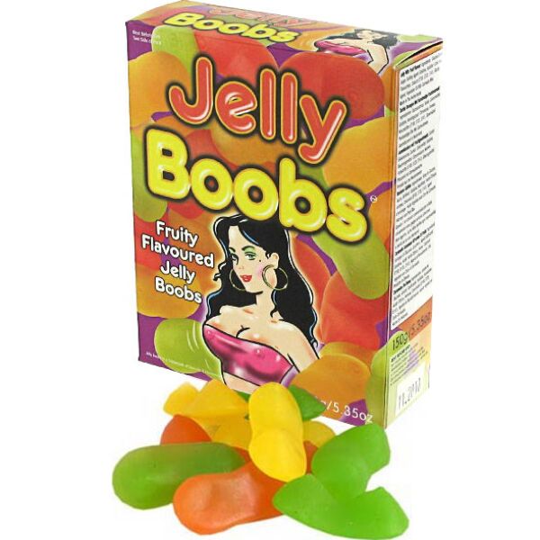 Pakiranje gumijastih bonbonov Spencer & Fleetwood Jelly Boobs v obliki prsi