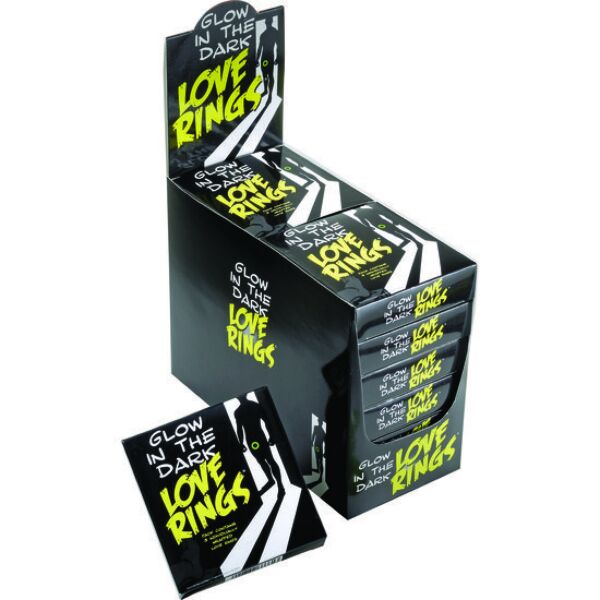 Komplet treh obročkov Glow In The Dark Love Rings znamke Spencer & Fleetwood