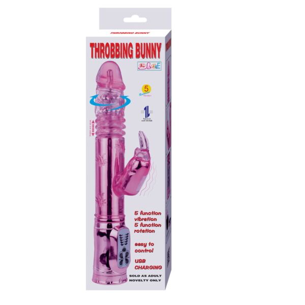 Rabbit vibrator Baile Throbbing Bunny z vrtljivo konico in krakom zajčka