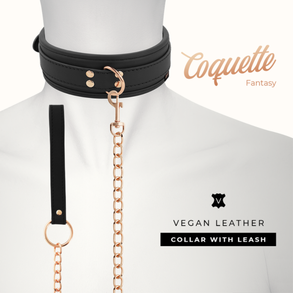 BDSM ovratnik Coquette Chic Desire Fantasy s povodcem in kovinsko verigo