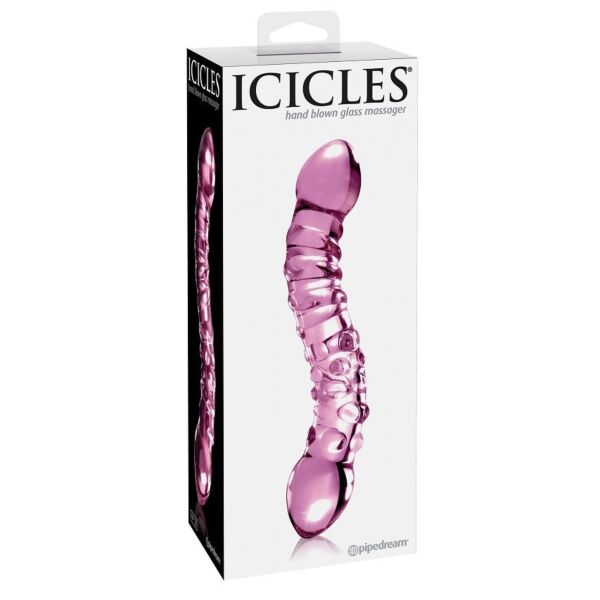 Stekleni dildo Pipedream Icicles N. 55 z dvema koncema