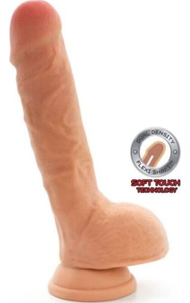Realističen dildo Toyjoy Get Real Dual Density v barvi kože, z modi in priseskom
