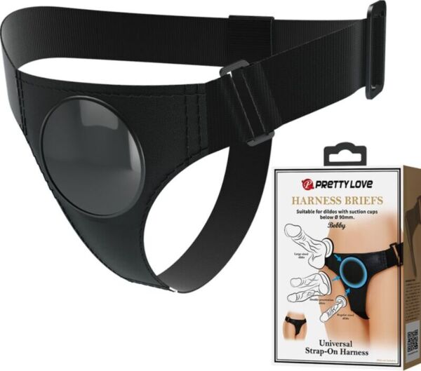Strap-on pas v obliki hlačk Pretty Love BW-022086, črne barve