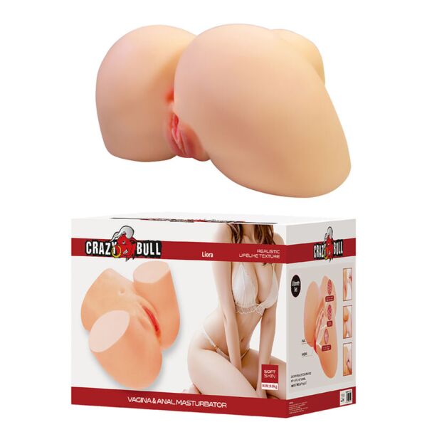Masturbator Crazy Bull XXL z dvojnim vaginalnim in analnim vhodom