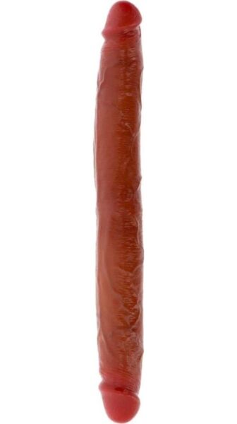 Dvojni silikonski dildo ToyJoy Get Real Skin z gibljivo kožico