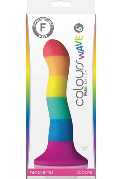 Dildo NS Novelties Pride Wave 17 cm, iz silikona, s priseskom na dnu